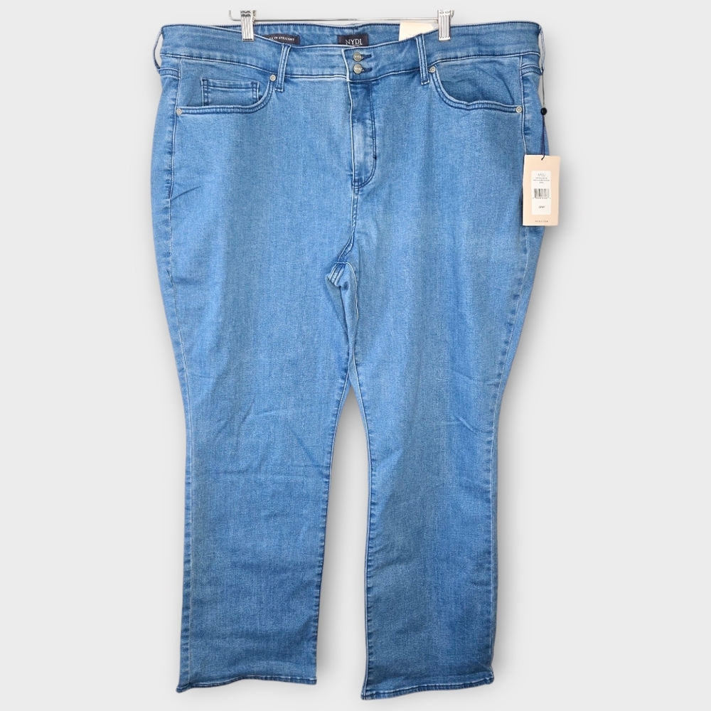 NYDJ Marilyn Straight-Leg Jeans Double Button WB Lift Tuck Mina Size 22WP NWT